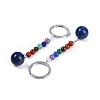 Natural & Synthetic Mixed Gemstone Round Beaded Keychain G-H076-01P-2