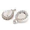 Natural Quartz Crystal & Rhinestone Pendants G-K338-31P-13-2