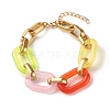 Two Tone Acrylic Cable Chain Bracelet for Teen Girl Women BJEW-JB07181-2
