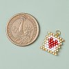 Beaded Rectangle with Heart Charms PALLOY-MZ00442-3