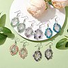 Natural & Synthetic Mixed Gemstone Chips Dangle Earrings EJEW-JE05695-02-2