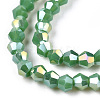 Opaque Solid Color Electroplate Glass Beads Strands EGLA-A039-P2mm-B08-2