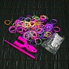 DIY Fluorescent Neon Rubber Loom Bands Refills with Bands and Accessories X-DIY-R010-M-1