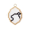 12Pcs Glass Seed Beaded Twelve Constellations Pendants PALLOY-MZ00891-2