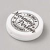 Flat Round with Word Food Grade Eco-Friendly Printed Silicone Focal Beads LS-SIL-SZC0008-07D-2