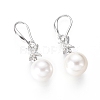 Shell Pearl Dangle Earrings EJEW-G263-15-2