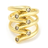 Brass Micro Pave Cubic Zirconia Open Cuff Ring RJEW-C033-02G-2
