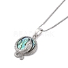 Rack Plating Natural Paua Shell Pendants Necklace NJEW-B104-01P-2