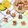 12Pcs 6 Styles Cartoon Coffee Theme Resin Lapel Pin Backs JEWB-CJ0003-04-6