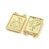 Rack Plating Brass Rectangle Charms with 2 Loops KK-Q804-28G-2