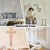 Wooden Cross Hanging Wall Decorations HJEW-WH0036-45-7
