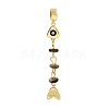 Brass Pave Cubic Zirconia Clear Cubic Zirconia & Natural Labradorite & Enamel European Dangle Charms GG-CBA3401-01G-A03-1