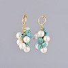 Synthetic Turquoise Chip Clip-on Earrings EJEW-JE03834-04-1