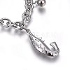 Tarnish Resistant 304 Stainless Steel Charm Bracelets BJEW-L637-31-P-2