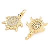 Brass Pave Clear Cubic Zirconia Pendants KK-U009-12A-G-2
