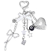 1Pc Heart with Bowknot Alloy Pendant Decorations KEYC-BM0001-22-1