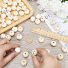 100Pcs Printed Wood European Beads WOOD-GF0002-06-3