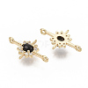 Brass Micro Pave Cubic Zirconia Links connectors KK-T050-23G-01-NF-2