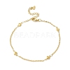 PVD Vacuum Plating 304 Stainless Steel Heart Link Anklet with Cable Chains for Women STAS-E001-18G-1