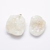 Electroplated Natural Druzy Crystal Pendants G-F535-01A-2