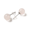 Natural Rose Quartz Stud Earrings G-B075-02P-05-2
