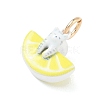 Animal Theme Brass Enamel Pendants KK-CBAE20A-02A-G-2
