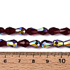 Transparent Electroplate Glass Beads Strands EGLA-N023-6x8mm-A10-4