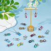 48Pcs 12 Color Electroplate Glass Pendants PALLOY-AB00111-7