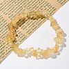Chips Natural Citrine(Dyed & Heated) Beaded Stretch Bracelets BJEW-JB01826-08-7