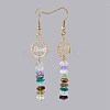 Glass Beads Dangle Earrings EJEW-JE03131-2