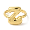Initials Brass Open Cuff Ring for Women RJEW-N046-02Z-G-2
