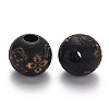 Painted Natural Wood Beads X-WOOD-N006-03A-10-2