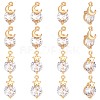 16Pcs 2 Styles Brass Micro Pave Cubic Zirconia Charms KK-UN0005-33-1