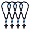 4Pcs Waxed Cord Charm Bracelets BJEW-DC0001-23-1