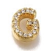 Rack Plating Brass Micro Pave Clear Cubic Zirconia Beads KK-G500-30G-G-1