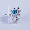 Blue Evil Eye Brass Cuff Ring LE2057-4