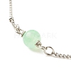 Natural Dyed White Jade & Malaysia Jade Anklets for Women AJEW-AN00476-05-4
