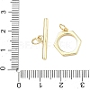 Hexagon Brass Toggle Clasps KK-C251-18G-3