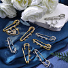 16Pcs 2 Colors Iron Rhinestone Safety Pins FIND-SC0022-23B-4