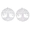Tarnish Resistant 201 Stainless Steel Filigree Pendants STAS-S118-030P-1