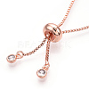 Rack Plating Adjustable Brass Slider Bracelet Making MAK-R025-02RG-1-3