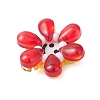 Glass Seed Beaded Sunflower Pendants PALLOY-MZ01014-03-4
