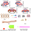DIY Cars Diamond Painting Keychains Kits DIY-WH0182-16-2