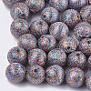 Polyester Thread Fabric Covered Beads WOVE-T009-12mm-02-1