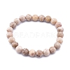 Natural Maifanite/Maifan Stone Bead Stretch Bracelets X-BJEW-K212-A-044-2