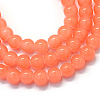 Baking Paint Imitation Jade Glass Round Bead Strands X-DGLA-Q021-6mm-31-1