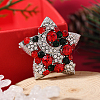 Christmas Theme Zinc Alloy Rhinestone Brooches for Backpack Clothes LK8386-2-1