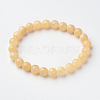 Natural Jade Round Bead Stretch Bracelets BJEW-L593-A05-1