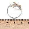 Adjustable 304 Stainless Steel Cuff Rings for Women RJEW-B135-01GP-07-3