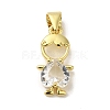 Rack Plating Brass Glass Pendants LS-KK-P272-18B-G01-1